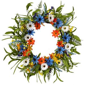 Floralies 20" Handmade Spring Summer Wreaths for Front Door Farmhouse Wreaths Floral Flower Daisy Spring Indoor Wreath Home Dcor