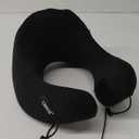 Neck Pillow Airplane, 2025 Upgraded Memory Foam Travel Pillow for International Flights, Adjustable Clasp, Storage Bag, Advanced Neck Support for Road Trips, Home, Office, and Gaming (Jet Black)