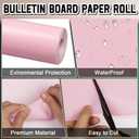 Inkspire Pink Bulletin Board Paper Roll,14.8FTx47IN Large Reusable Waterproof Erasable Classroom Wall Background Backdrop Paper,Fade-Resistant Fabric Wrapping School Decors Teacher Supplies, 177.6" x 47"