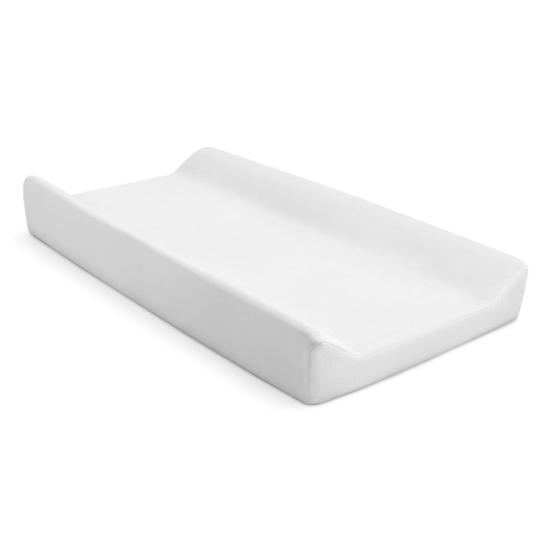 Delta Children Crib and Changer Changing Pad and Plush Cover - Works with Crib and Changers - Machine Washable Cover. Waterproof, White