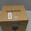 EDISHINE Tripod Table Lamp, Small Cute Bedside Lamp with Linen Beige Lampshade, Nightstand Lamp for Nursery, Bedroom, Kid Room, Living Room, Light Brown Wooden Base, E26 Socket, 14.2 Inch