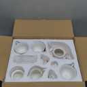 fanquare Vintage Porcelain Tea Set for Women Tea Party, Cup and Saucer Set for 6, Wedding Floral Teapot Set for Adults, Pink Rose