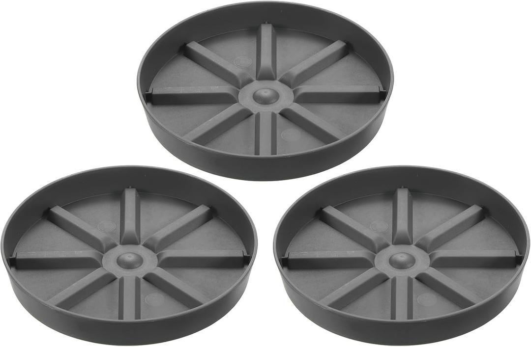 PATIKIL Plant Pot Saucers 9 Inch, 3 Pack Plastic Round Plant Pot Thicker Flower Drip Tray for Indoor Outdoor, Gray