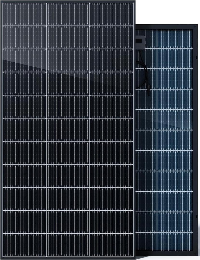 120 Watt Solar Panel, 120W Solar Panels for 12V System, 210R Monocrystalline N-Type Bifacial Solar Panels with Tempered Glass, MC4 Connectors for RV, Camper Van, Cabin, Shed, Off-Grid Use