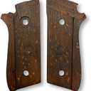 for Taurus PT59, PT92, PT99, PT100, PT101, PT917 Wooden Grips, Smooth Grips Handmade Birthday Newyear Sport for Men & Veterans (Taurus - Dark Brown)