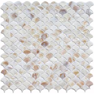Mother of Pearl Fish Scale Pattern Mosaic Tile for Kitchen Backsplash Bathroom Wall Pool Tile Shower Room Oyster Shell Decorative Tile(1 Sheet Colorful)