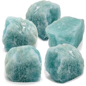 Amazonite Rough Rock, Raw Natural Stone, Chakra Crystals, Quality Gemstones for Reiki Healing, Wellness, Meditation, Handmade in Our Lapidary Workshop (5 pcs)