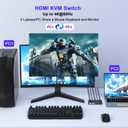 KVM Switch for 1 Monitor 2 Computers, 4K@60Hz HDMI KVM Switcher, HDMI USB Hub Switches for PC/Mac Pro/Laptop, Plug and Play, Share Keyboard Mouse Printer, with 2 USB Cables and 2 HDMI Cables