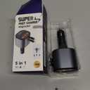 Retractable Car Charger,5 in 1 Fast Cars Phone Charger 90W,Bluetooth 5.3 FM Transmitter Adapter, Handsfree Call,2 Retractable Cables and USB Chargers for iPhone17/16 15/14/13 (Black)