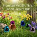 Jumbo Plastic Metallic Easter Eggs for Easter Basket Hunt Egg Party Classroom Prize Supplies and Filling Treats