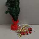 Blissun 2Ft Mini Christmas Tree, Artificial Christmas Pine Trees, Tabletop Xmas Tree, Mini Christmas Pine Tree with LED Lights, Star Tree Topper and Christmas Ornaments for Christmas Table Decorations