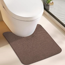 Bosap Toilet Rugs U Shaped Bathroom Rug,Machine Washable Non Slip Quick Dry Super Absorbent Ultra Thin Toilet Mats for Bathroom Toilet.Brown,1'8"x2'(20x24inch)