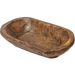 MAINEVENT Decorative Bowl Home Decor Approx 10 Inch, Hand Crafted Spanish Oak Wooden Dough Bowl Decor, Table Centerpiece Made in USA (Waxed / Brown)