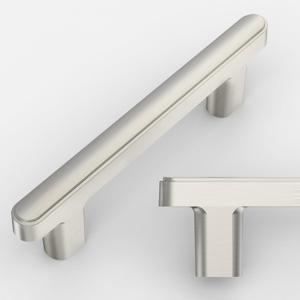 Amerdeco 10 Pack Brushed Satin Nickel Cabinet Pulls 3 Inch(76mm) Hole Center Drawer Pulls Cabinet Hardware Kitchen Cabinet Handles for Bathroom Dresser Pulls ZH0065