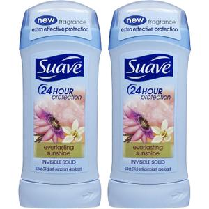 Suave Invisible Solid Antiperspirant Deodorant, Everlasting Sunshine - 2.6 oz - 2 pk (5.2 Ounce (Pack of 1))