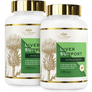 Milk Thistle Supplement for Liver Cleanse Detox & Repair- 80% Silymarin, with N-Acetyl Cysteine(NAC), Artichoke, Turmeric & Dandelion for Liver & Antioxidant Support, Gluten Free, Non-GMO Exp: 05-15-28
