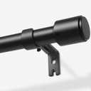 Curtain Rods for Windows 48 to 84, Black Curtain Rod, 1 Inch Heavy Duty Decorative Drapery Rods with Adjustable Length for Living Room, Bedroom, Outdoor/Indoor (32"-86")