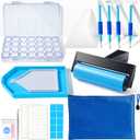 Diamond Painting Accessories,Diamond Painting Tools with Cute Blue Roller and Diamond Embroidery Box for DIY Diamond Painting Art (47Pcs)