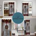 Christmas Doorway Curtain Garlands Wreaths Stars Christmas Ball Room Darkening Blackout Curtain for Kids Boys Girls Teens Room Decor, 1 Panel 34" W X 80" L