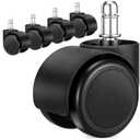 2 Inch Office Chair Casters Wheels Heavy Duty, 5 pcs Chair Wheel Replacement, Mute Rubber Rotating Desk Chair Wheels for All Floor, Smooth & Quiet Caster, Universal Standard Stem Size Fits 99%