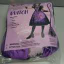 Spooktacular Creations Light-up Witch Costume for Girls, Toddlers Print Witch Outfit Set for Kids Halloween Dress Up Parties (Purple, L)