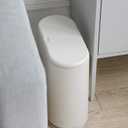 Sooyee 10 Liter Rectangular Plastic Trash Can Wastebasket with Press Type Lid,2.4 Gallon Garbage Container Bin for Bathroom,Powder Room,Bedroom,Kitchen,Craft Room,Office (Cream White)