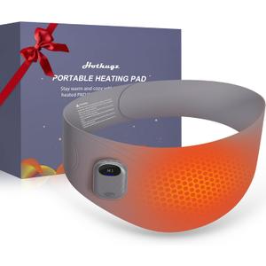 Portable Heating Pad for Period Cramps Relief, Cordless Wearable Menstrual Belt with Heat & Vibration Massage, Rechargeable Fast Heating Abdominal Warmer, Back Pain Cramps Relief Gifts Dark Grey