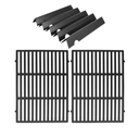 17" Flavorizer Bars 66795 and 18.75" Cast Iron Grill Grates 66095 Combo for Weber Genesis II LX 300 Series,Genesis II E/S 310/315 / 325/330 / 335 Grill Grate Flavor Bars Set for Weber 66802 66032