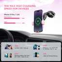 Wireless Car Charger,7 Colored LED Backlit 15W Auto Clamping Car Charger Phone Mount Holder fit for iPhone 14 13 12 Mini Pro Max 11 XR XS, Samsung Galaxy S23 Ultra S22 S21+ S10+ Note 20, etc - Pink