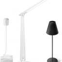 Honeywell M1 Black Cordless Table Lamp LED Desk Lamp for Home Office