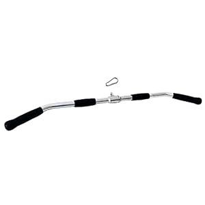 yuhqc Barbell Economy Multi-Exerciser Cable Attachment Bar with Rubber Handgrips & Revolving Hanger (36 Inch)