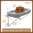 Zakkart Cat Window Perch, 100% Metal Supported from Below (Gray)