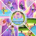 Inflatable Water Slide Bounce House for Kids, 12.1 FT x 10.3 FT Small Water Park Bouncy Castle, Double Slides, Jumper, Climbing Wall, Basketball Hoops, Included Blower, 145" L x 123.5" W x 72.8" H