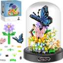 Flower Bouquet Building Kit, 530 Pcs Butterfly and Flowers Mini Bricks Building Blocks Sets, Valentines Day Gifts for Her Him Valentine's Day Gifts for Her Mom Women Girlfriends (Butterfly)