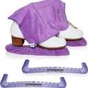 CRS Cross Skate Guards, Soakers and Towel Gift Set - Ice Skating Guards and Soft Skate Blade Covers for Figure Skating or Hockey M