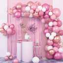 LEBENGURU Upgraded 7.2FT Open Arch Backdrop Cover, Dusty Pink Spandex Fitted Round Top Wedding Arches, Double-Sided U-Shaped Arch Chiara Stand Covers for Birthday Party Baby Shower Balloon Dcor