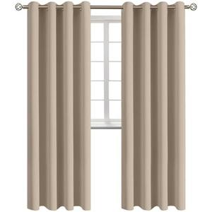 BGment Blackout Curtains - Grommet Thermal Insulated Room Darkening Bedroom and Living Room Curtains, Set of 2 Panels (55 x 96 Inch, Sand)