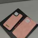 Wallet Case for iPhone 14 Compatible with Magsafe, 2-in-1 PU Leather Flip RFID Blocking Card Holder Stand Shockproof Magnetic Detachable Cover for iPhone 14 Case 6.1", Pink