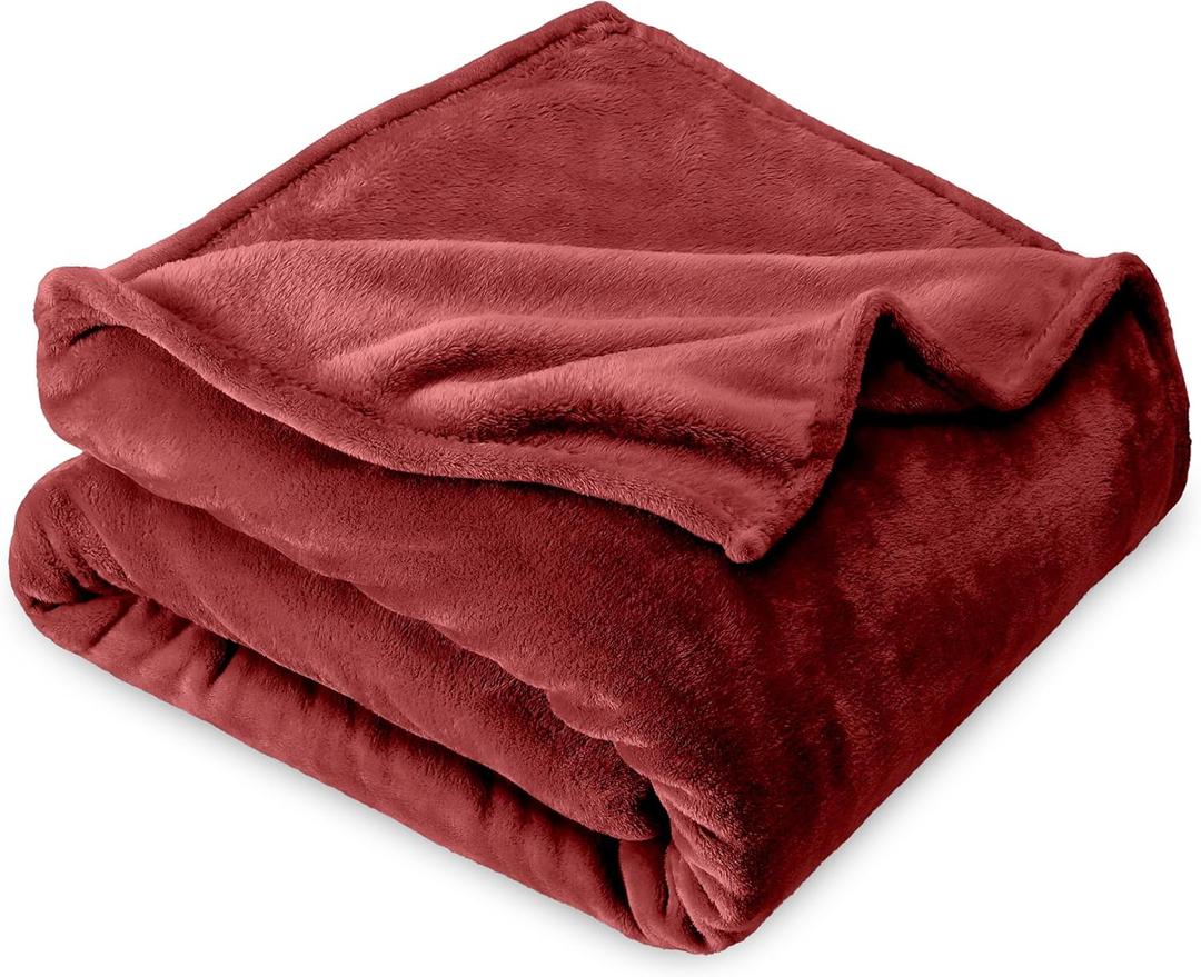 Bare Home Fleece Blanket - Extra Long - Rosewood - Lightweight Throw for Bed, Sofa, Couch, Movie Night, Camping, and Travel - Microplush - Ultra Soft Warm Blanket (Twin/Twin XL, Rosewood)