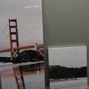 iHAPPYWALL 5 Pieces Black And White Canvas Wall Art Golden Gate Bridge San Francisco California Landscape Picture Printed for Living Room Home Decor Ready to Hang, 5Panel