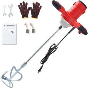 2300W Handheld Electric Concrete Mixer Portable Cement Mixer with 6 Adjustable Speed Mortar Mixer Mud Mixer for Mixing Mud Cement Mortar Paint Fodder