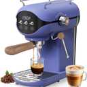 Espresso Machine with Steam Milk Frother Semi Automatic 20 Bar Compact Blue with Toggle Switch for home Cafetera Espresso, Latte, Cappuccino, Americano, Macchiato