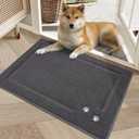 BEQHAUSE Dog Door Mat for Muddy Paws 20"x32" Dirt Trapper Absorbent Doormat Non Slip Entryway Rugs Washable Stain Resistant Welcome Floor Mat Soft Low-Profile for Front Back Door, Dark Grey (1'8" x 2'8" (Rectangular))