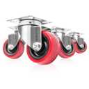 POWERTEC 2 Inch Swivel Caster Wheels Set of 4 with 400 lbs Loads, Heavy Duty Plate Casters (2 with Brakes & 2 without), PU Castor Wheels for Furniture, Cart, Dolly and Workbenches (17212)