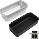 70379 Catch Pan & 6498 Drip Pan Liners for Weber Genesis II 400/600, Summit 400/600 Series Grills, Steel Grease Tray & 6417 10Pcs Foil Grease Pan Liners for Weber SmokeFire & 28''/36" Griddle