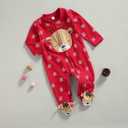 6 x One opening Newborn Baby Boy Girl Zipper Footies Pajamas Pjs Ribbed Solid Long Sleeve Romper Jumpsuits Footed Sleep and Play, Size 60
