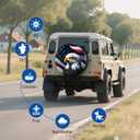 RV Spare Tire Cover with American Eagle USA Flag, Trailer Tire Covers PVC Leather for Truck SUV Wrangler Camper Vehicle Wheel Cover Waterproof Sun Dust Protection 17 inch