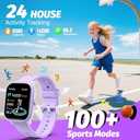 Kids Watch for Girls Boys 6-15 Year Old - Smart Watch for Kids 1.8" Fitness Tracker, No Phone needed ,Pedometer Sleep Monitor Heart Rate Waterproof, Puzzle Game for Girls Boys Teens Birthday Gift (Purple)
