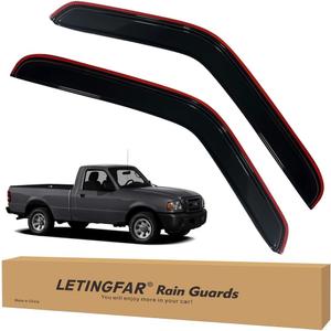 Tape-on Rain Guards for 1993-2011 Ford Ranger Regular Cab, Side Vent Visors Shades Window Deflectors