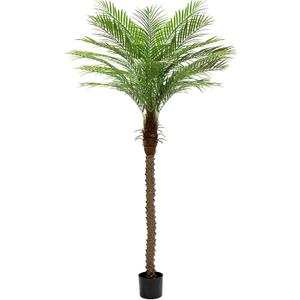 7ft Artificial Phoenix Palm Tree Tall Artificial Palm Trees with 15 Adjustable Leaves,Faux Phoenix Palm Plants for Outside Patio Pool Home Office Living Room Yard (1Pcs, 7ft)